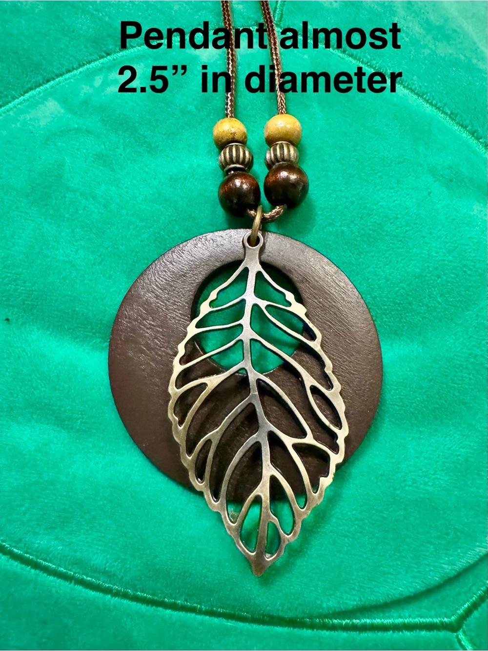 Leaf Cutout Pendant Necklace in Brown and Gold - Women Jewelry